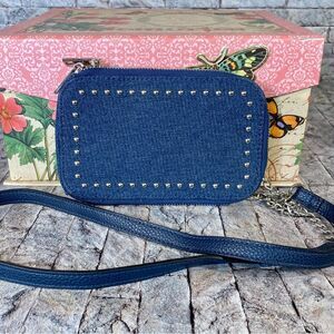 Madden Girl Denim Crossbody Bag Card Holder Wallet Mini Bag Detachable Strap